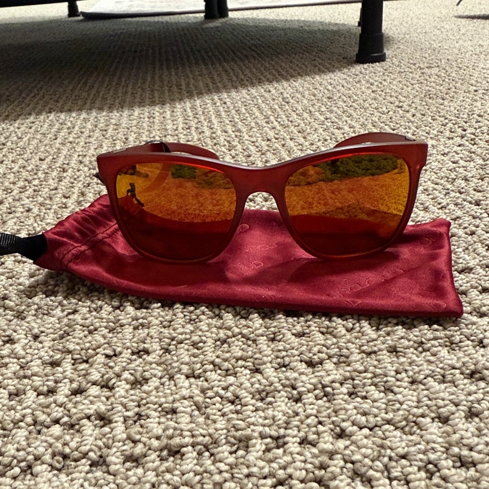 Red Sunglasses with Orange Lenses